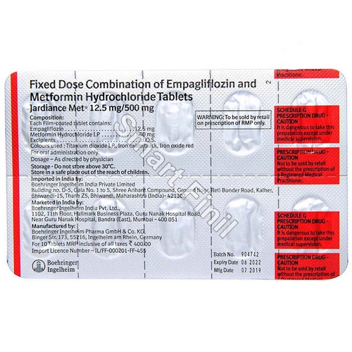Jardiance Met 12.5mg/500mg (Empagliflozin/Metformin) 1 Jardiance Met 12.5mg/500mg